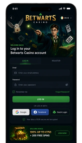 Betwarts Casino login.